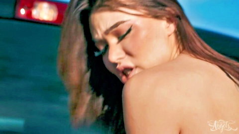 Small Hands seductive close-up in desert passion, wild trans seduction tease