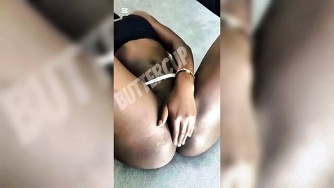 Ebony woman masturbating with fingers on pussy, roommate fingering scene