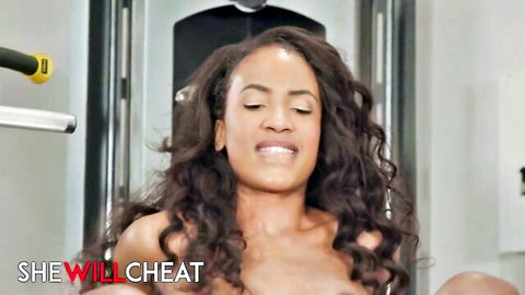 Demi Sutra seduces personal trainer by touching his dick in steamy gym scene