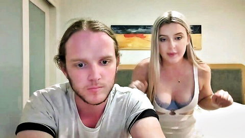 Sophsex69 blonde in lingerie with partner, Chaturbate couple tease
