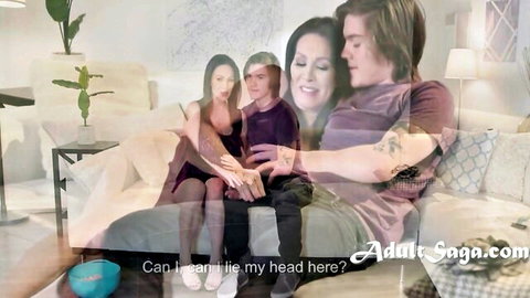 RayVeness flirting with son and mature friend in taboo mommy threesome