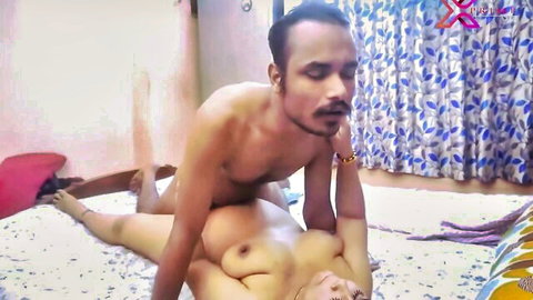 Indian Desi MILF hardcore doggy style fuck with man behind