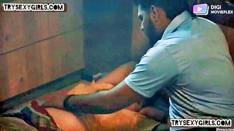 Desi couple in steamy bedroom intimacy, man over nude babe from Bunty Babli Ki Love Story S1E4