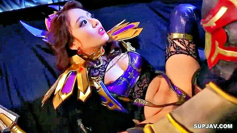 Barbie Rous in seductive purple lingerie with thigh-high stockings
