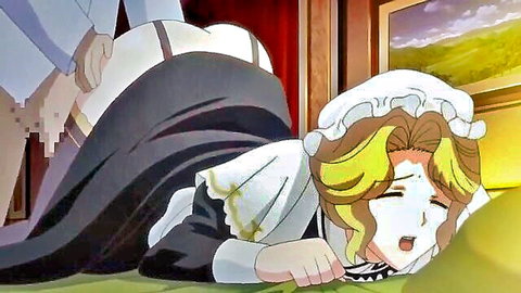 Hentai maid prone bone fucked doggystyle ass up with panties down and pussy exposed