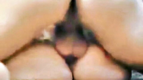 Blonde mature woman vaginal penetration with young stud, close-up ass view