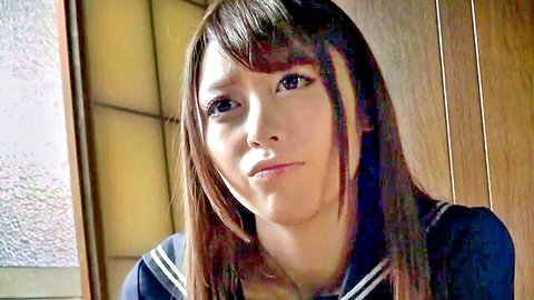 Ayu Sakurai in sailor school uniform, pouting face, JAV thumbnail