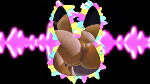Furry bunny ass close-up in colorful rave style PMV thumbnail