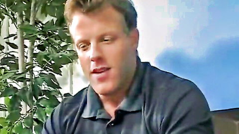 Mature blonde man in polo shirt, outdoor interview style thumbnail