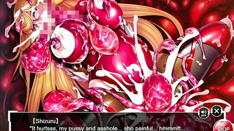 Shizuru Kousaka in painful double penetration H-scene, Taimanin TABA hentai
