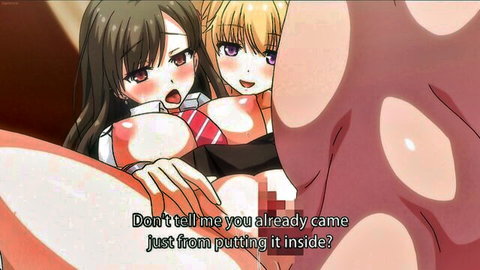 Busty anime schoolgirls in uniforms shocked during intimate penetration scene