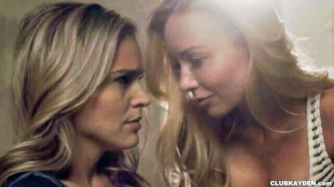 Kayden Kross and Ryan Ryans in intense blonde lesbian close-up