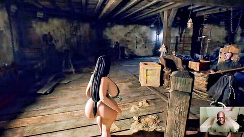 Ebony curvy babe with braids flaunts huge ass in skimpy bikini