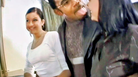 Monica Sweetheart in interracial bukkake orgy close-up