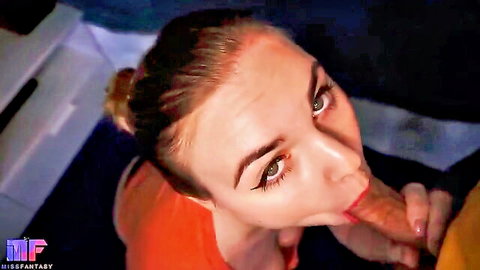 Miss Fantasy Tara Lynne Barr POV blowjob, brunette licking dildo closeup
