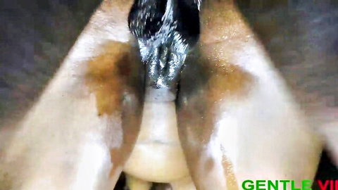 Slender beauty in intense anal sex with neighbor's cock closeup