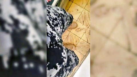 Mexican marine in camo pants showing legs and feet in gay homo video
