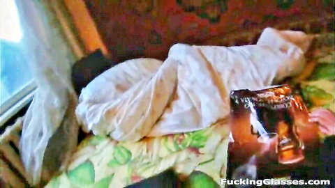 Blonde teen under covers in bed, ready for intense home fuck