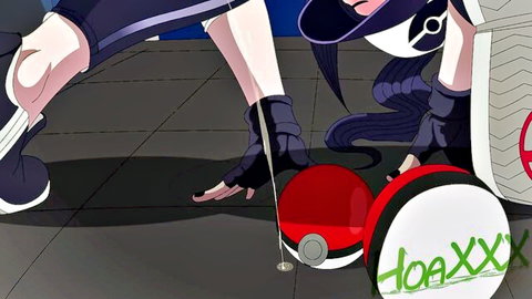 Animated Pokémon cosplay babe in provocative ass worship pose