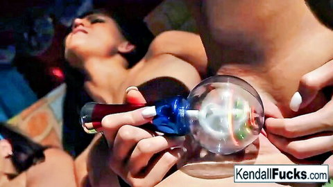 Busty Kendall Karson fucks Natasha Nice with glowing toy