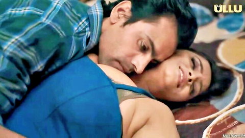 Indian big boobs ex-girlfriend in passionate neck kiss embrace Ullu series