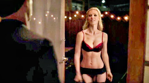 Hannah Cowley in red lingerie hot scene from Bereave 2015
