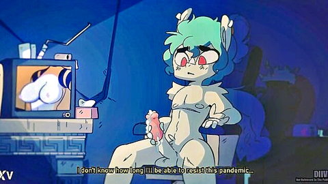 Zhongzi green furry masturbating with fleshlight in quarantine desperation art