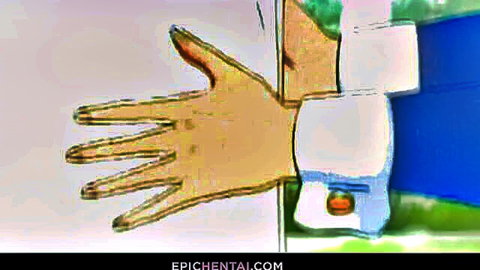 Anime hand in suit reaching out in hentai maid porn scene