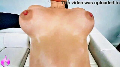 Kenzie Love's massive tits close-up in topless tease