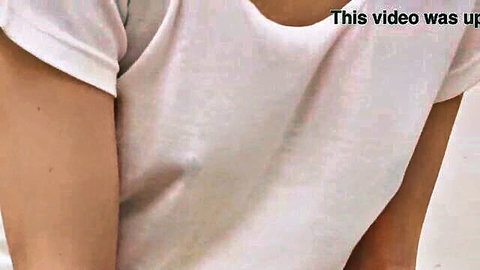 Haru Aizawa in white t-shirt no bra, visible nipples tease