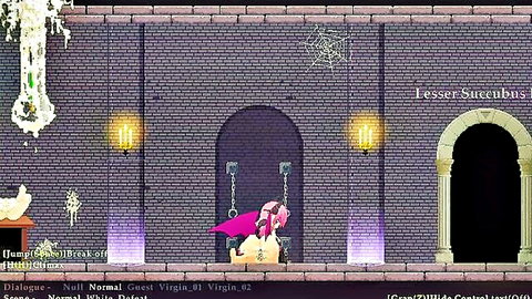 Chained pink-haired lesser succubus in hentai game Castle of Temptation gallery