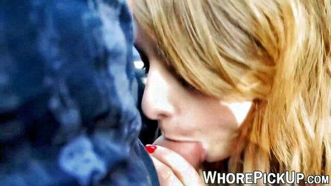 Barbara Angel Euro babe giving POV blowjob in pickup scene