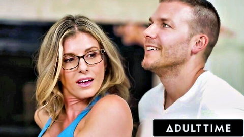 Cory Chase as blonde stepmom seduces stepson in front of preggo girlfriend