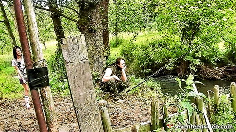 Angelica Kitten in rough outdoor sex scene in nature
