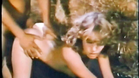 Shauna Grant vintage blonde outdoor exposure with hand play