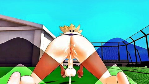 Kohaku from Dr. Stone in 3D hentai, bent over with anal penetration