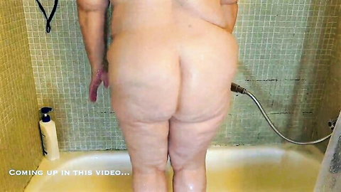 Jamdown26 SSBBW big ass in shower enema play, explicit anal insertion