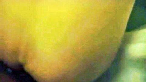 Woman resisting anal insistence, close-up of yellow-clad ass