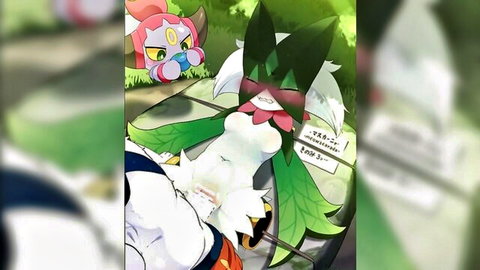 Lopunny's thick cock pounds Tsareena's wet pussy as Lilligant watches in Pokemon furry hentai.