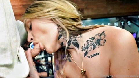 Angel Youngs blonde with big tits giving blowjob in hardcore scene