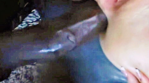 Busty milf sucking massive cock in intense close-up oral action