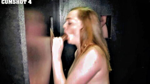 Samantha redhead glory hole blowjob with cumshot in adult video