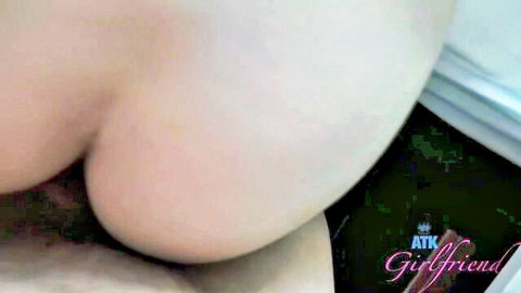 Arielle Faye's shaved pussy and ass close-up in ATK Girlfriends solo clip