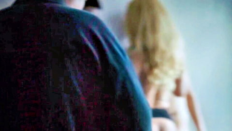 Irena Ivanova nude back view with man in Bezbog (2016)