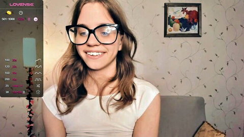 Cute shy 18yo cutefluffy smiling in glasses and white top on Chaturbate