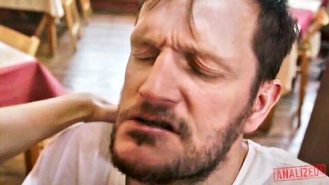 Blanche Bradburry passionately grabs man by neck in intense backdoor scene
