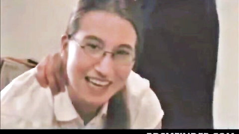 Brunette office worker spanked and paddled by boss in white shirt