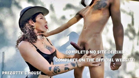 Sabrina Prezotte grips massive black cock in Brazilian TS teaser