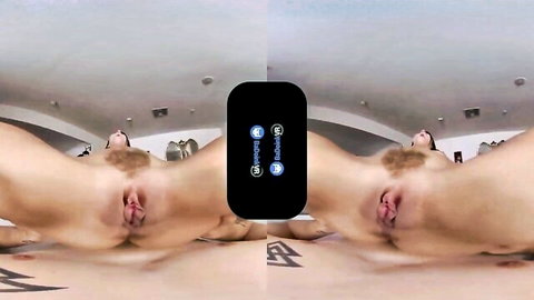Adriana Chechik nude in VR, flexible pose exposing pussy and ass