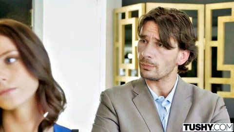Whitney Westgate and Manuel Ferrara in intense eye contact, anal passion ahead